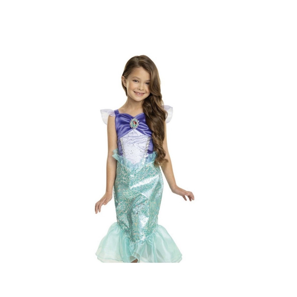 NEW Disney Princess Ariel Core Dress Costume Fits Sizes 4-6X NWT - Picture 2 of 12